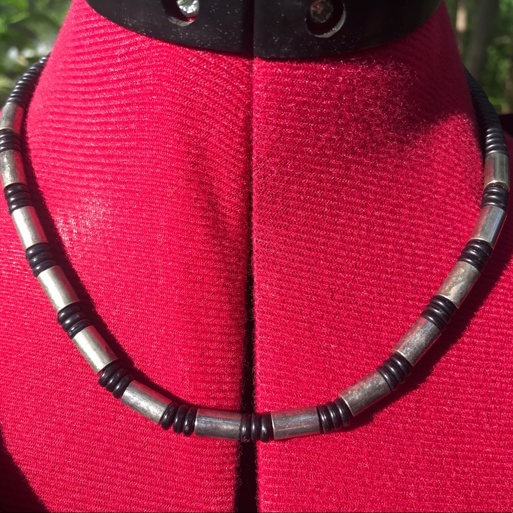 $20 Onyx and silver necklace - casual or edgy